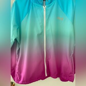 Fila Zip Front Aqua and Purple Hoodie